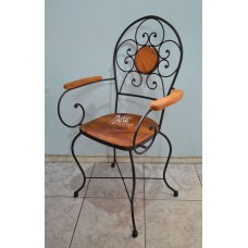 Cadeira c/ Braço de Ferro c/ Madeira