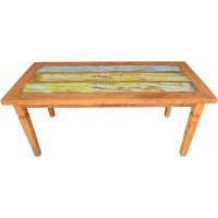 Mesa Retangular 1,80 x 0,80 com Tinta em Peroba Rosa - 4517